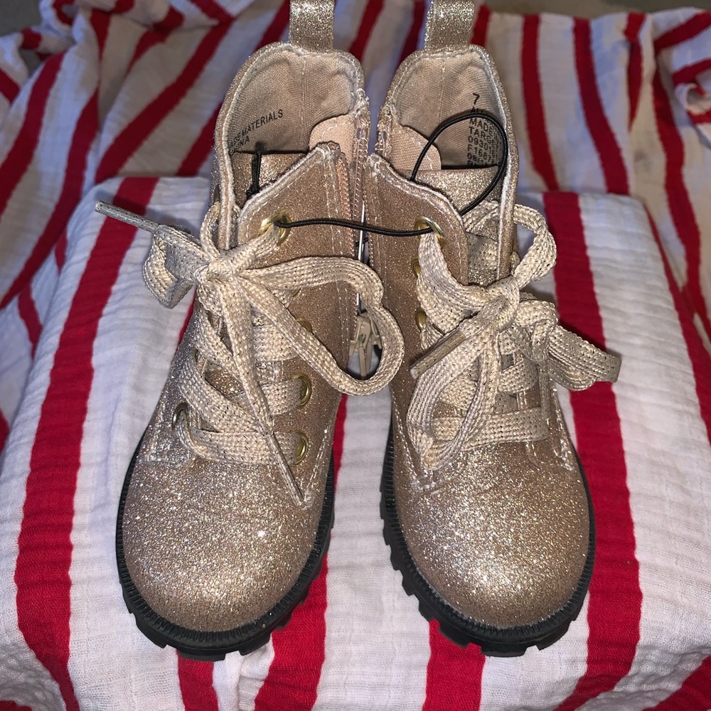 Gold Glitter Boots